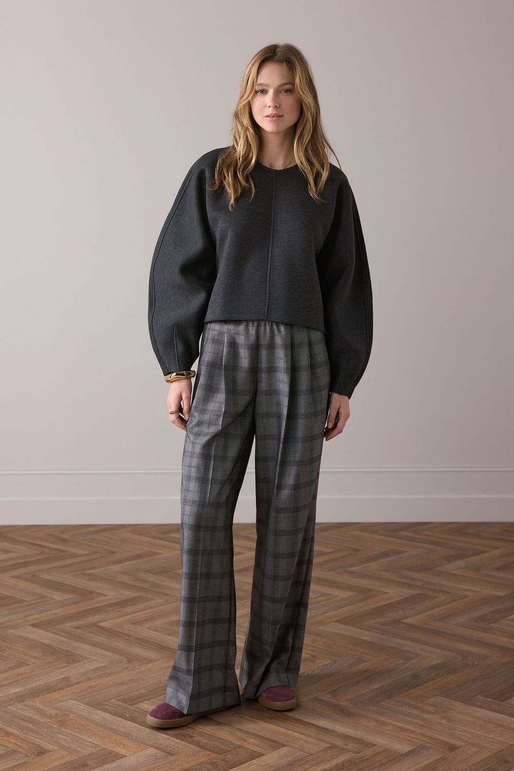 Wijde Broek Ruitjes - Black