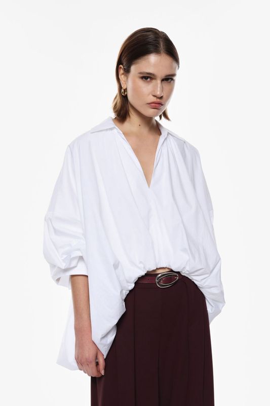 Losvallend hemd - Bianco