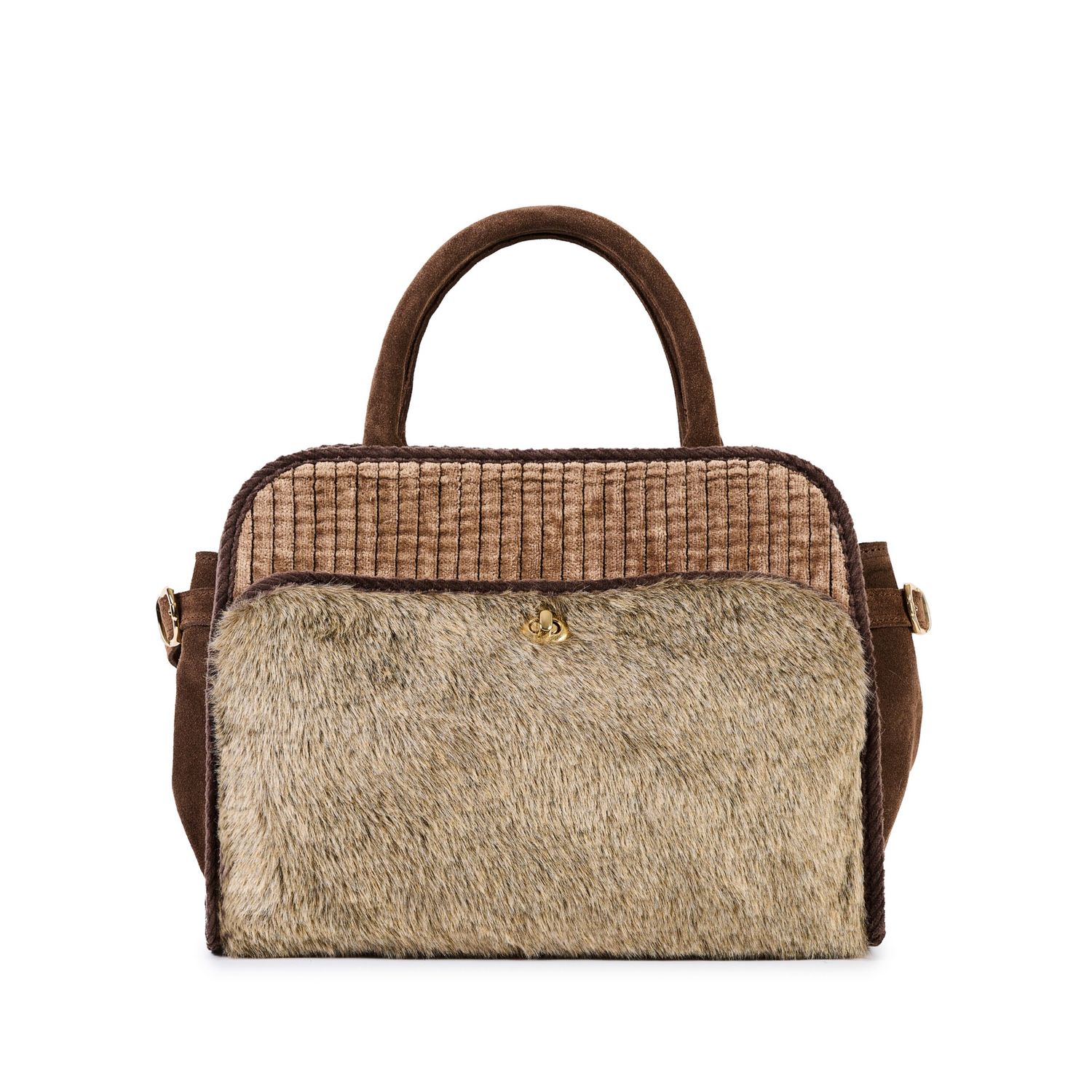 Bag Sharon Fur - Taupe / Brown N01