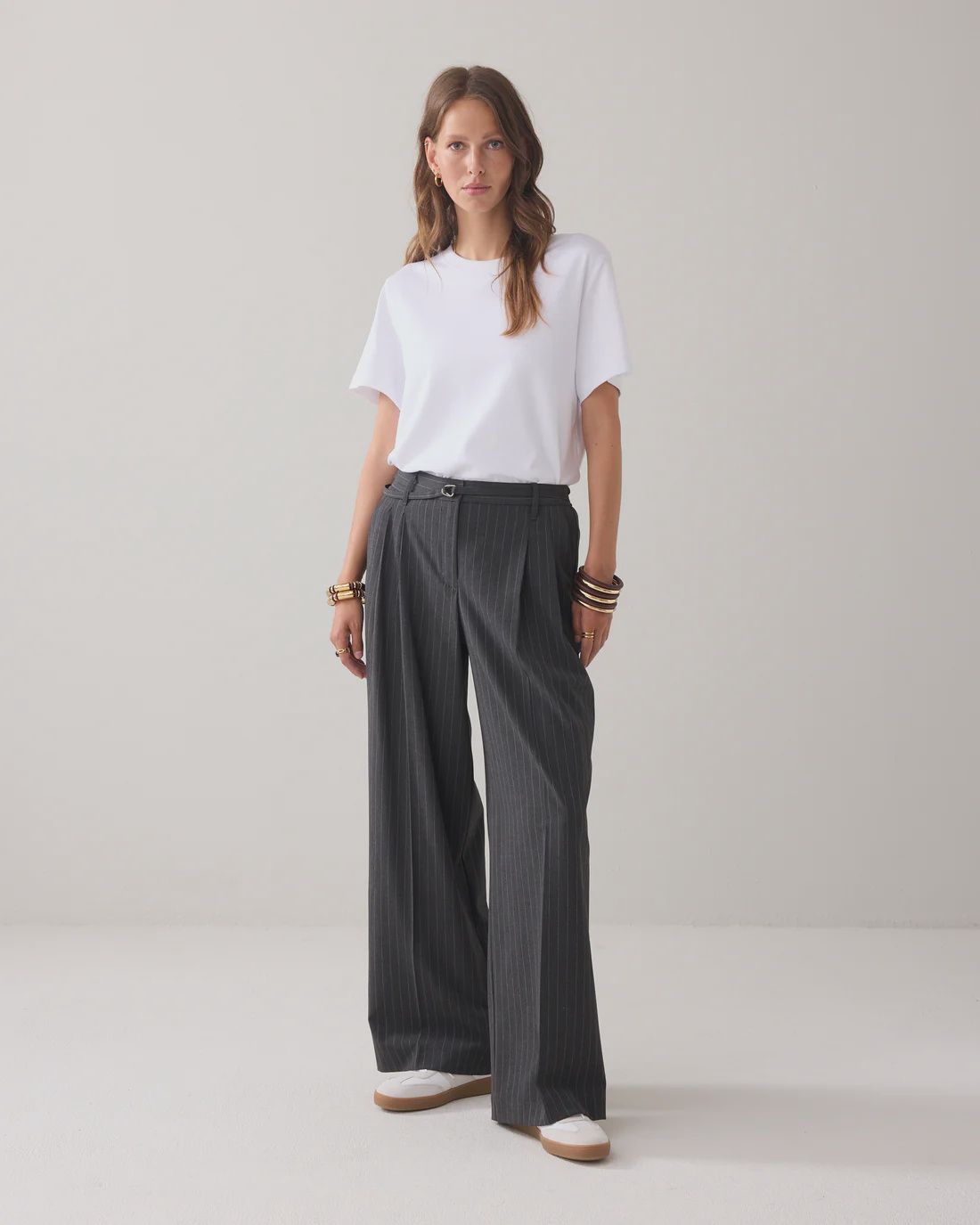 Rechte Pantalon Pinstripe - Black