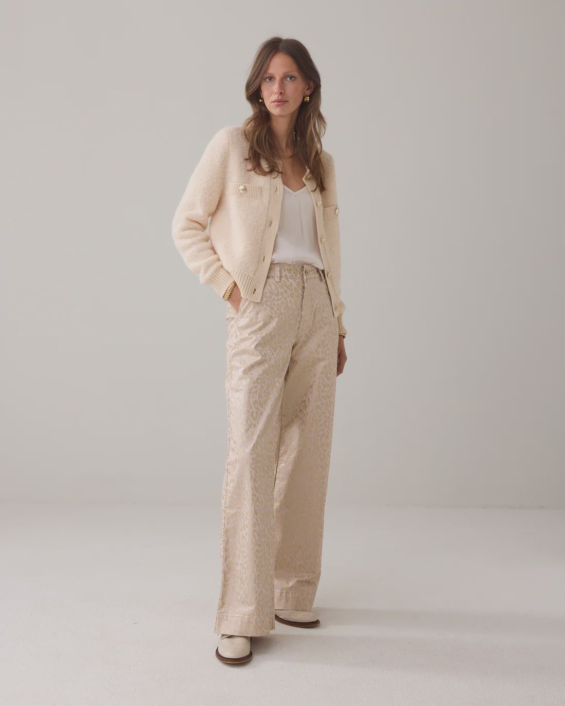 Wide Leg Panterdetail - Prosecco