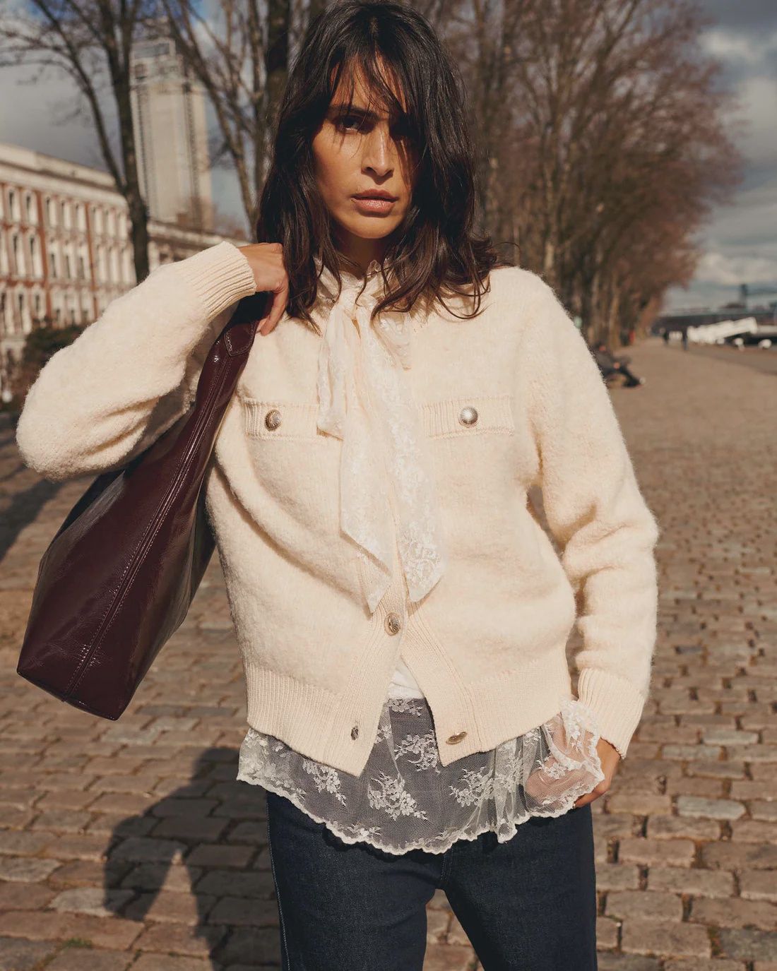 Vest Met Fancy Knopen - Creme