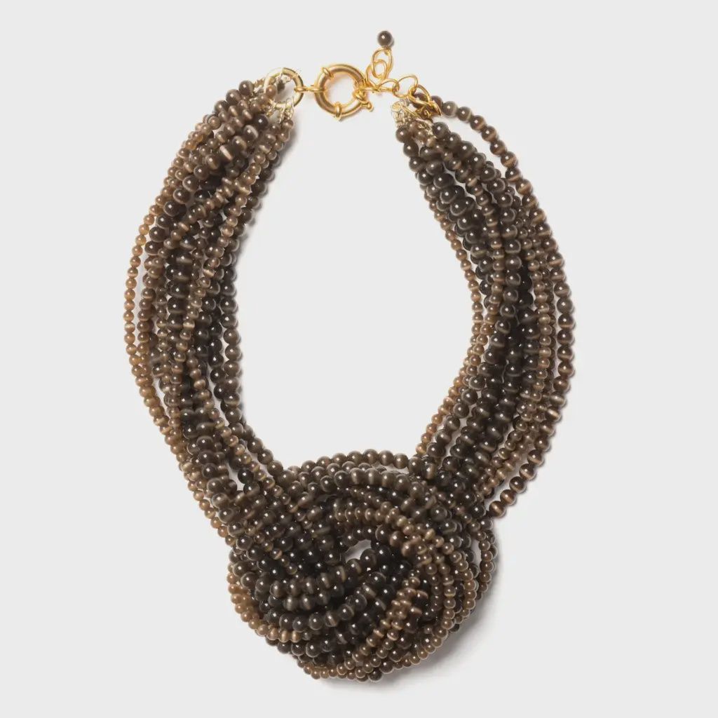 Ketting met Kraaltjes, Colour: Bruin