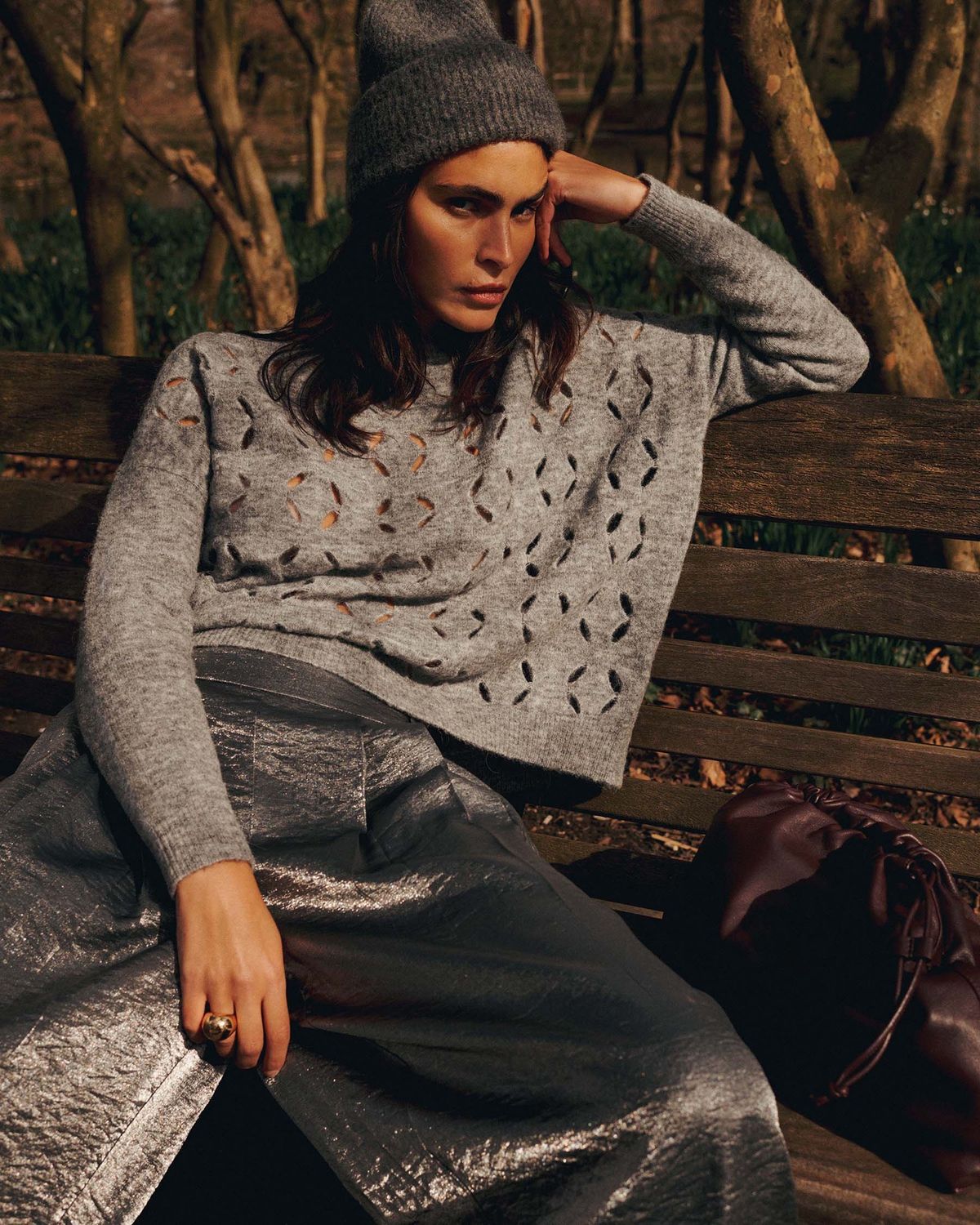 Sweater Strechy Wool Alpaca Blend - Midgrey