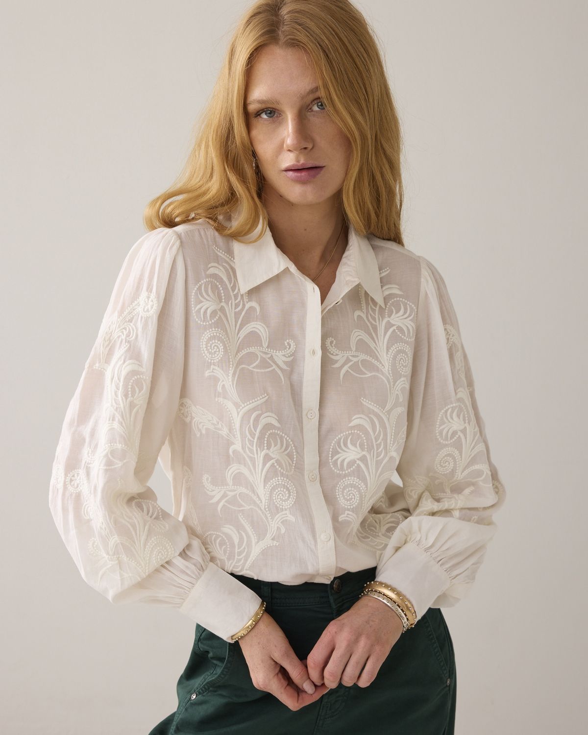 Blouse Sushi Voile Embroidered - Ivory