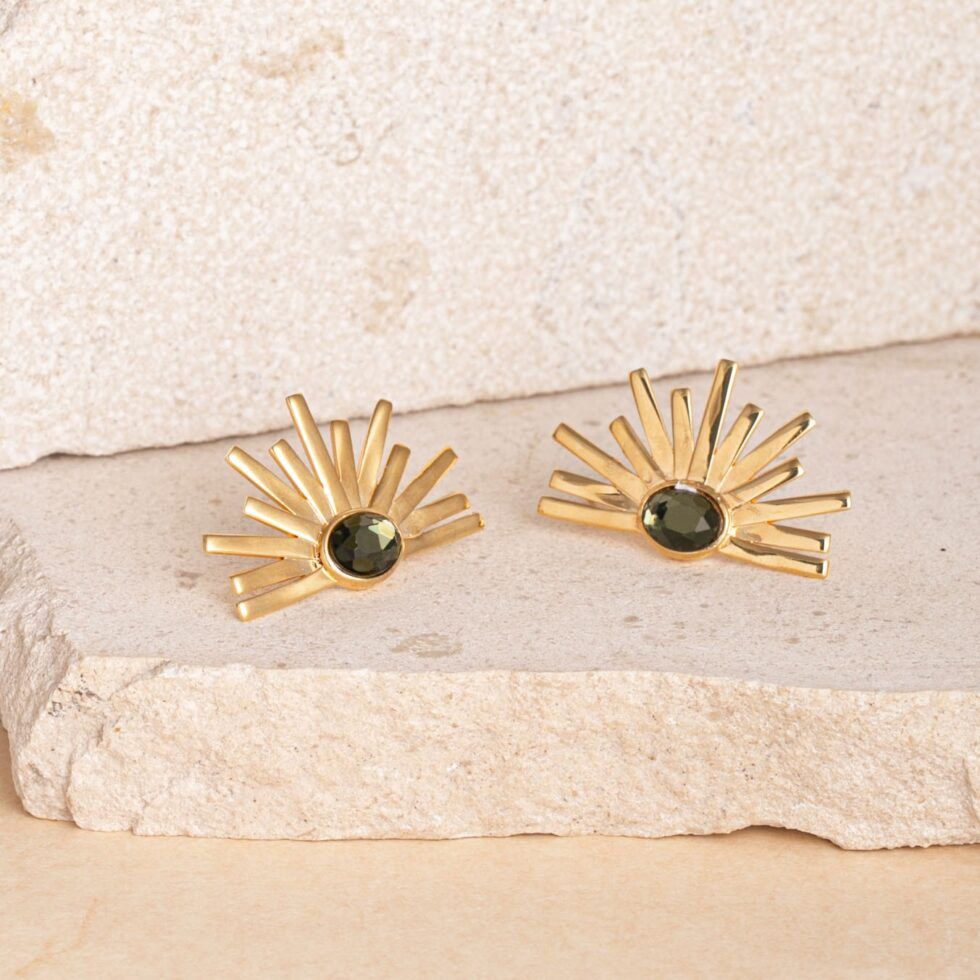 Solea Green Gold Short Earrings
