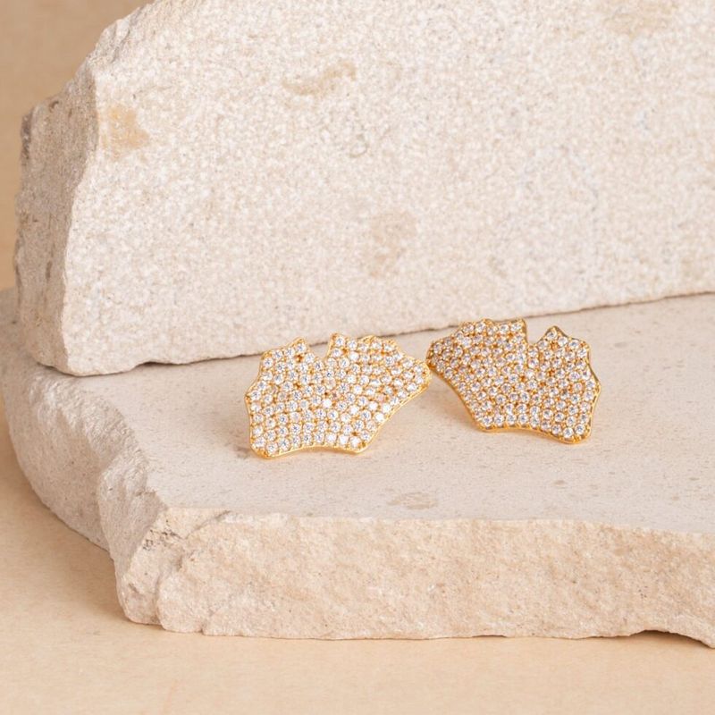 Ginkgo Strass Short Earrings