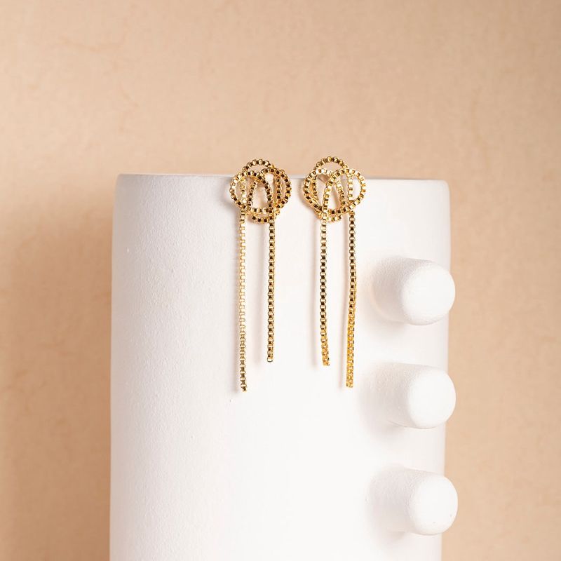 Amore Gold Chains Long Earrings