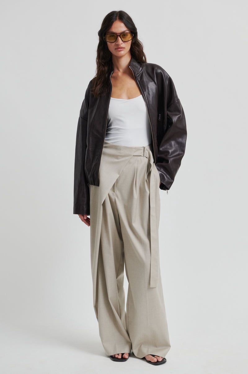 Sharo Wrap Trousers - Roasted Cashew
