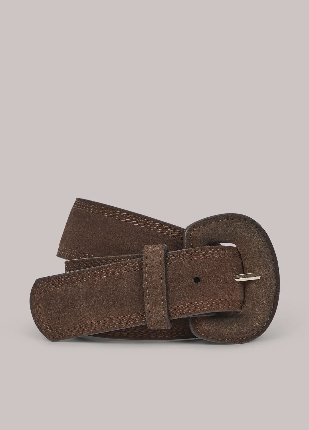 Big Belt Suede Buckle - Coffee