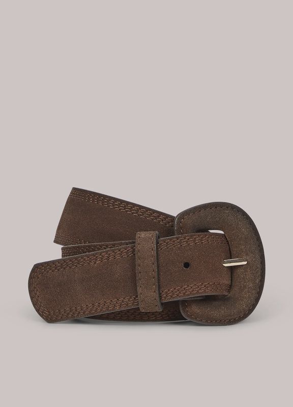 Big Belt Suede Buckle - Coffee
