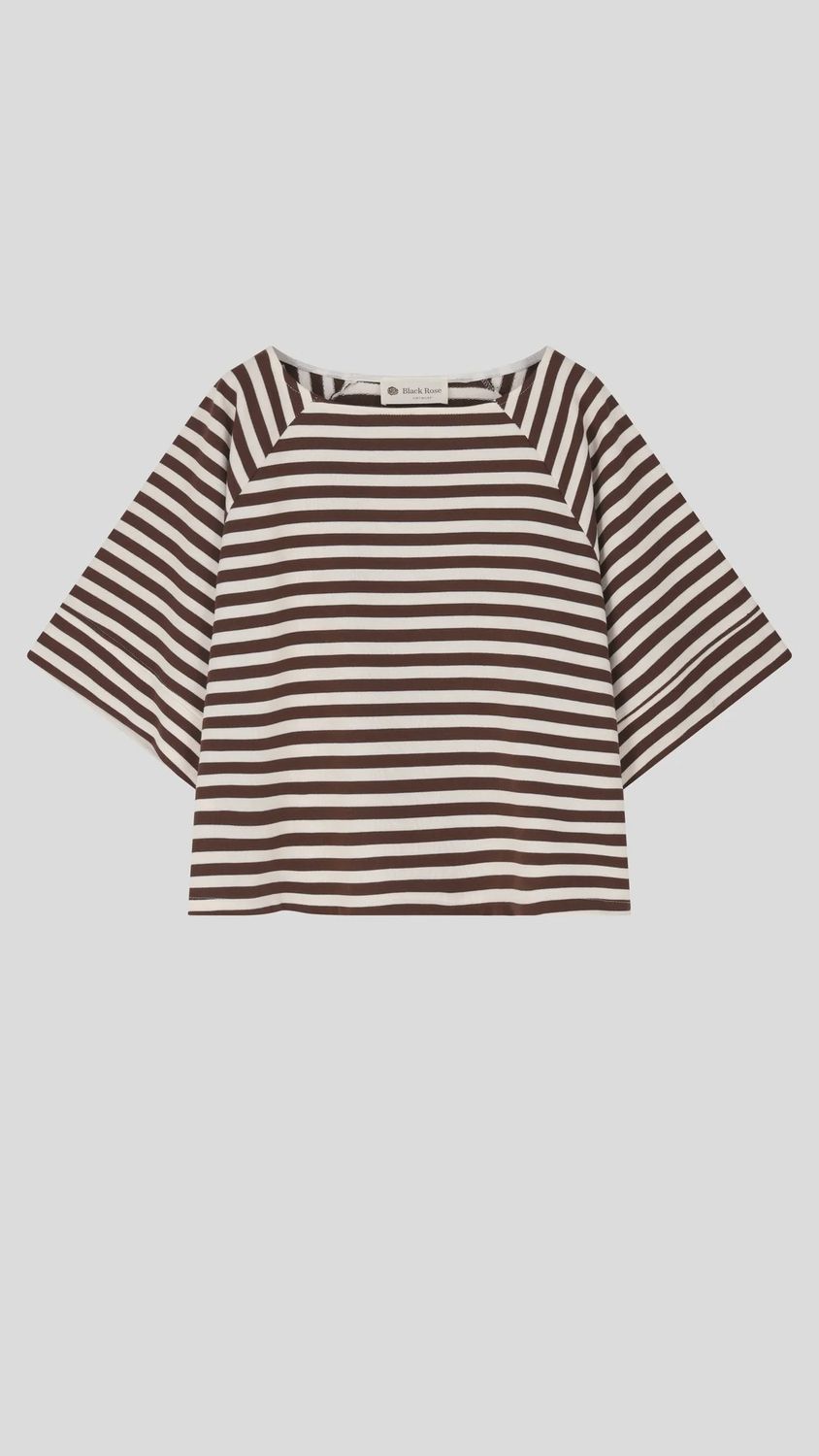 T-Shirt Leep, Colour: Brown/Ecru