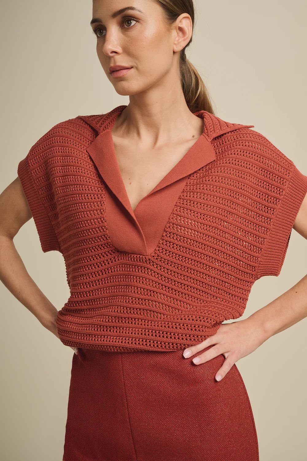 Pull Trust Sheercotton, Colour: Terracotton, Maat: XS