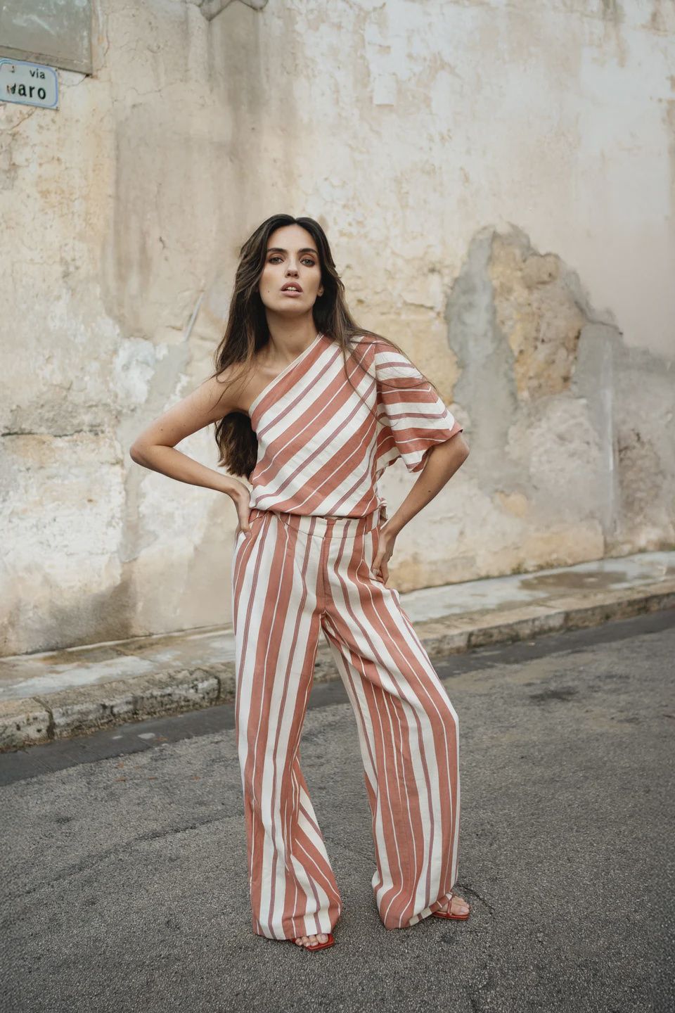 Trousers Rule NO 69 - Linen Stripes Cinamon