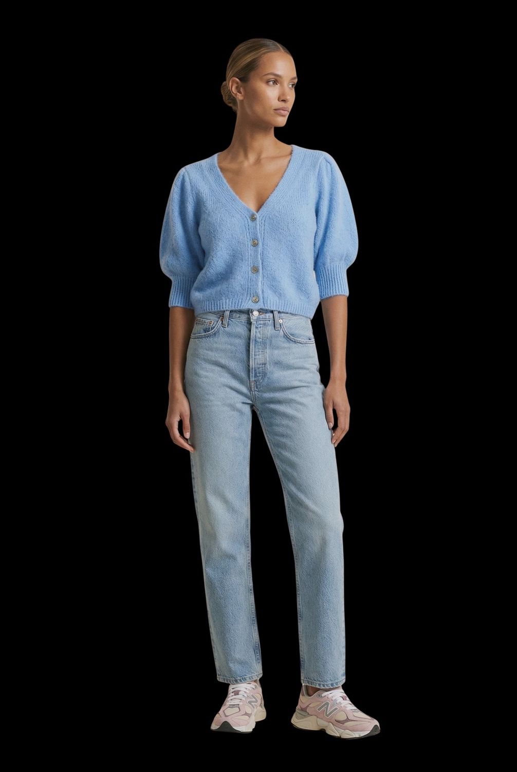 Manda Alpaca Cardigan, Colour: Sky Blue, Maat: S