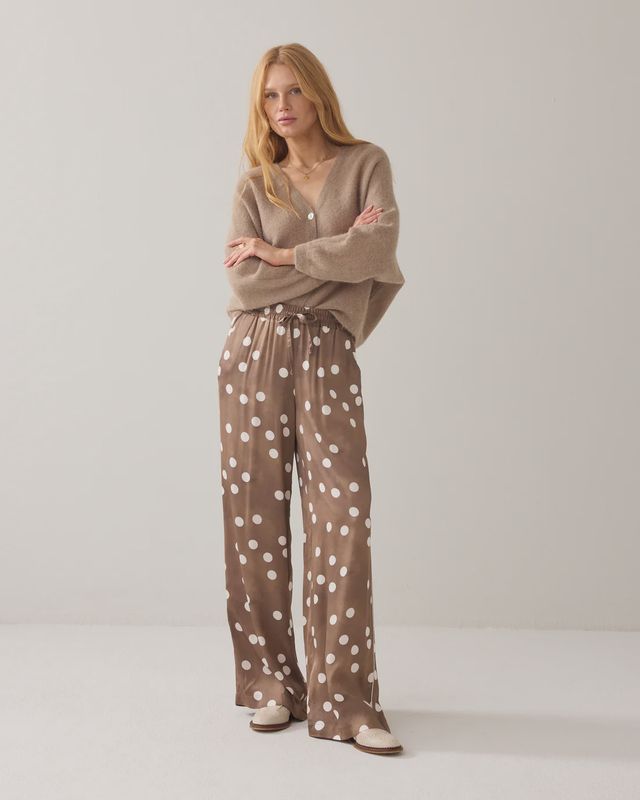 Trousers Irregular Dots Heavy - khaki