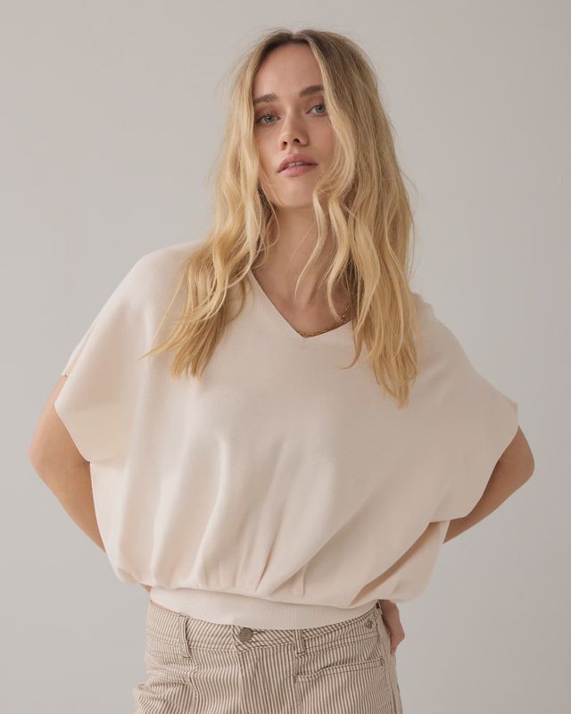 V-neck Sweater Viscose - ivory