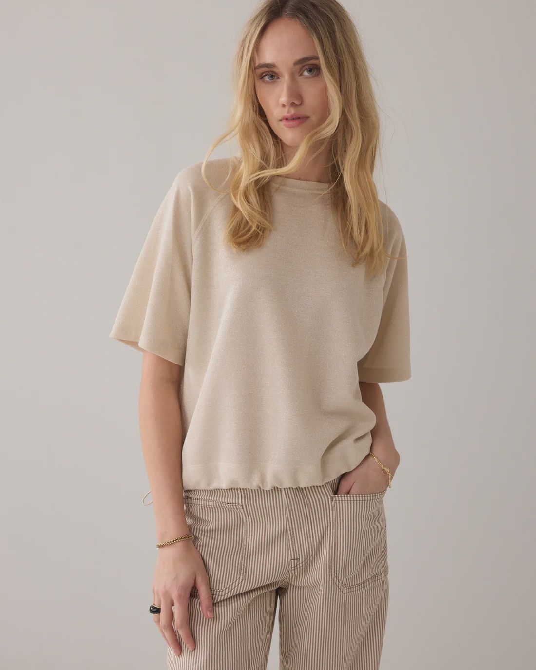 Top Boxy Tee Sparkle - Ivory