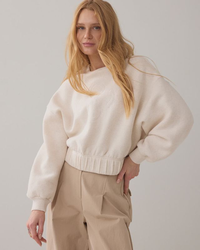 Sweater Boxy - ivory melange