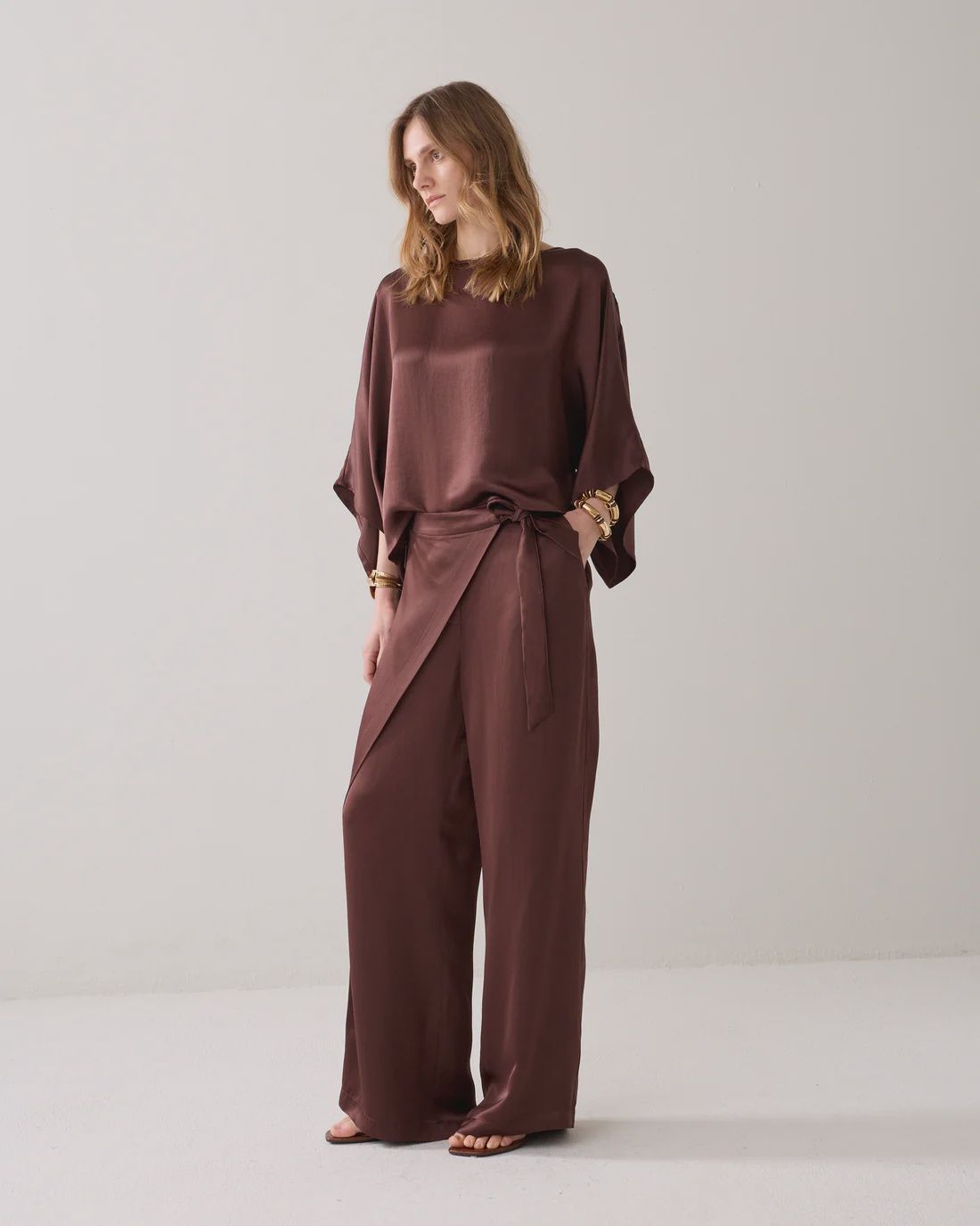 Trousers Heavy Silky Touch - coffee