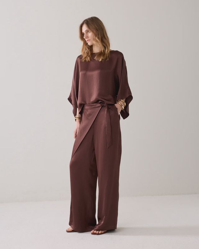 Trousers Heavy Silky Touch - coffee