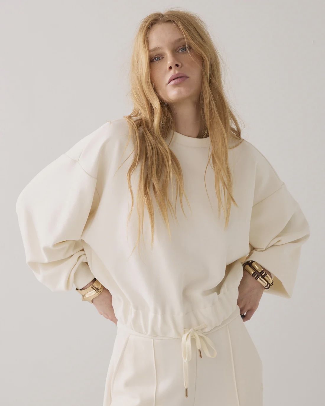 Sweatshirt Soft Scuba - ivory