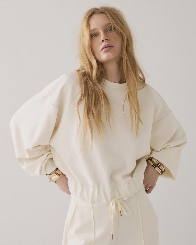 Sweatshirt Soft Scuba - ivory