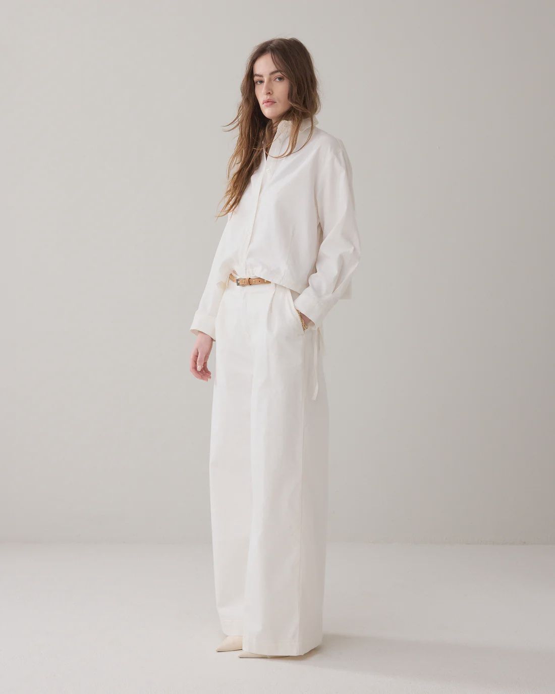 Blouse - white denim