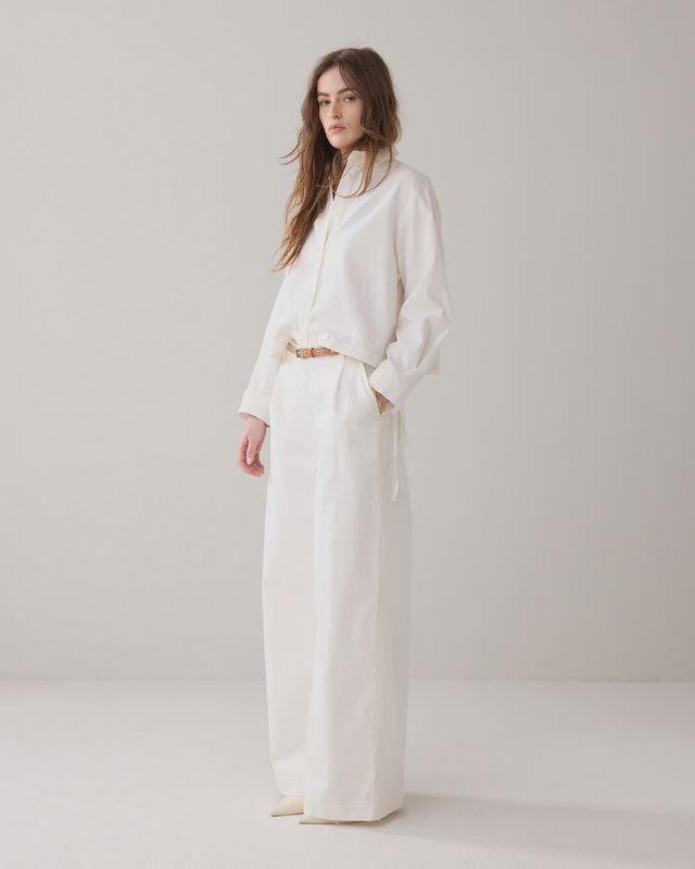 Blouse - white denim