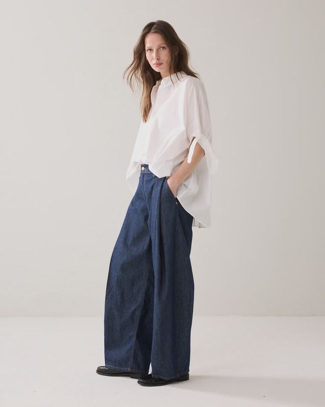 Balloon Shape Jeans - dark indigo