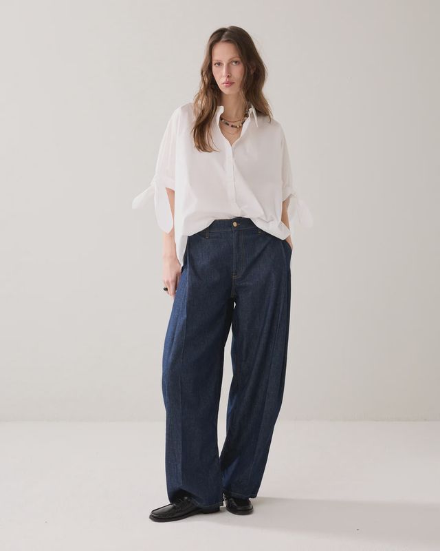 Balloon Shape Jeans - dark indigo