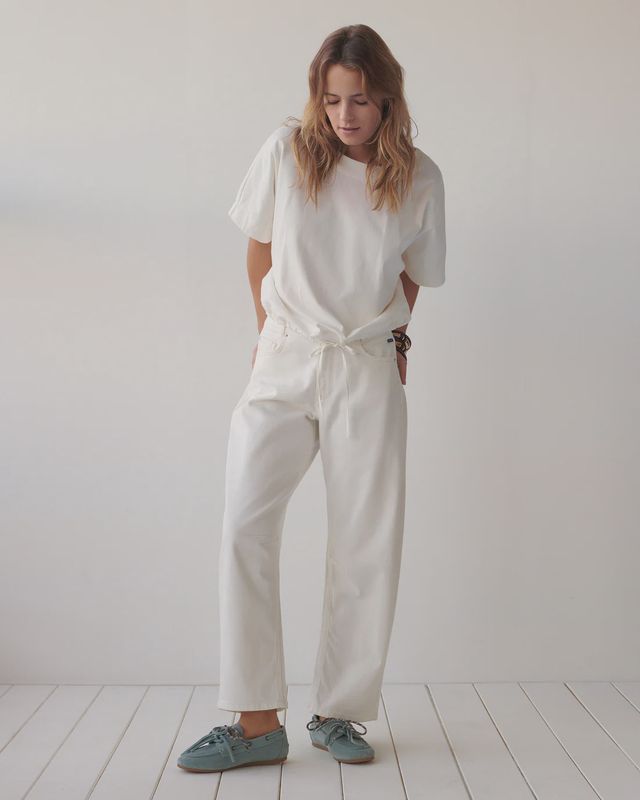 Cocoon Leg Jeans - white denim