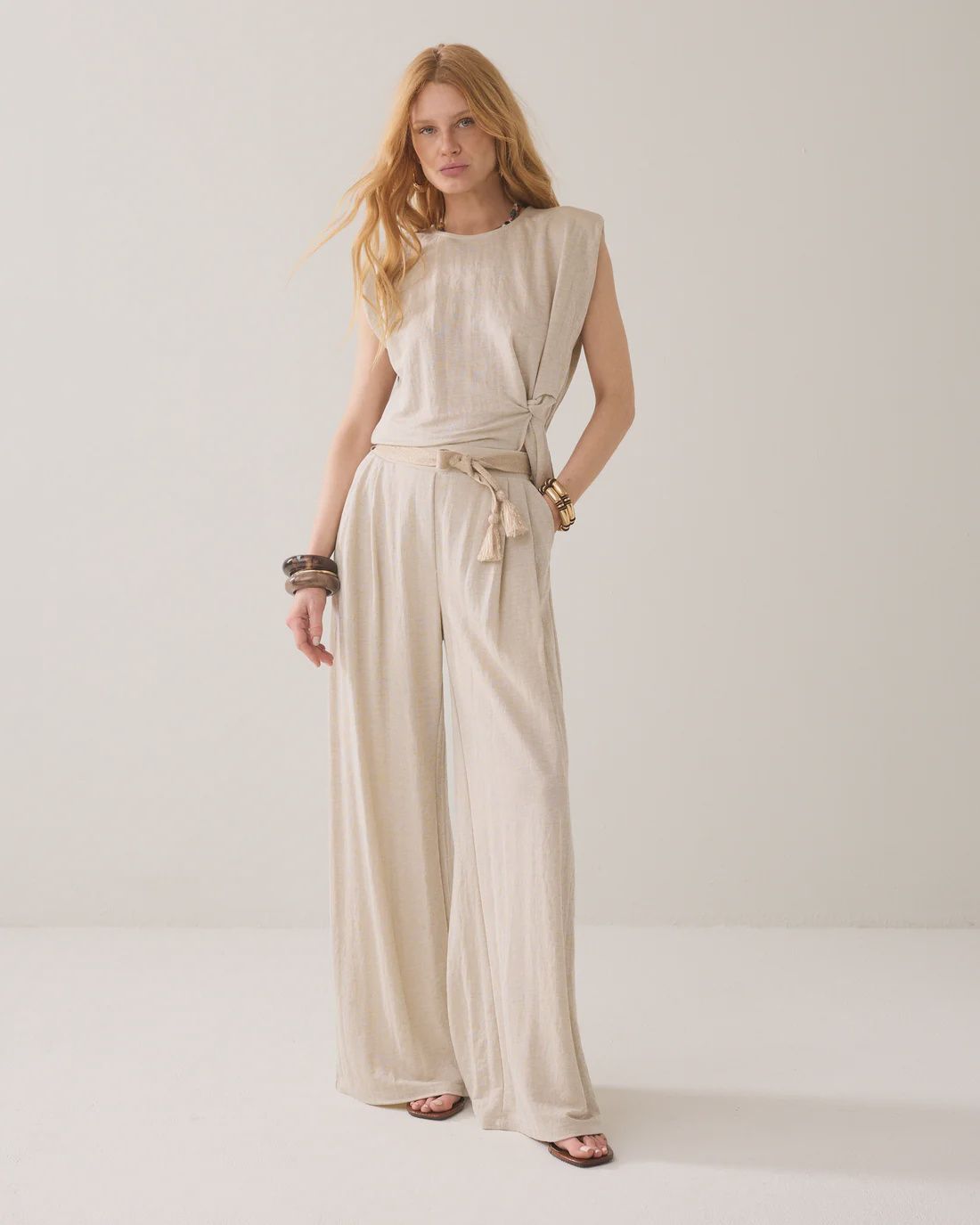 Trousers Linnen Look - pebble look
