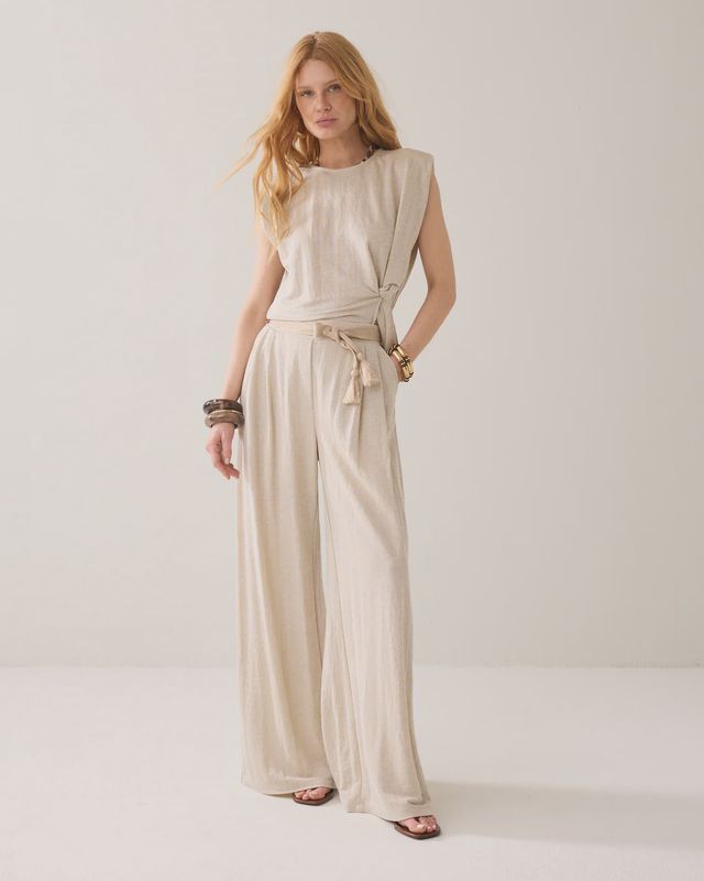 Trousers Linnen Look - pebble look