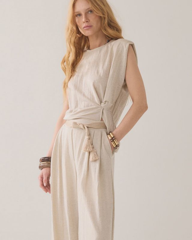 Trousers Linnen Look - pebble look