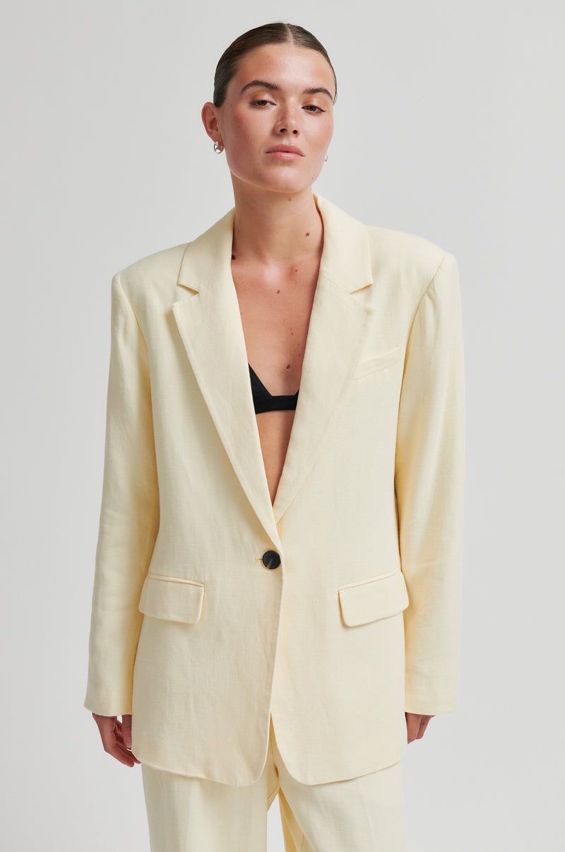Lino New Fit Blazer - Alabaster Gleam