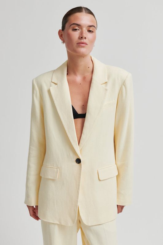 Lino New Fit Blazer - Alabaster Gleam
