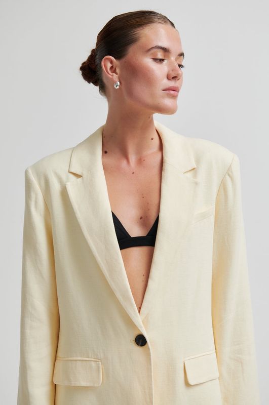 Lino New Fit Blazer - Alabaster Gleam