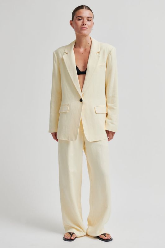 Lino Classic Trousers - Alabaster Gleam