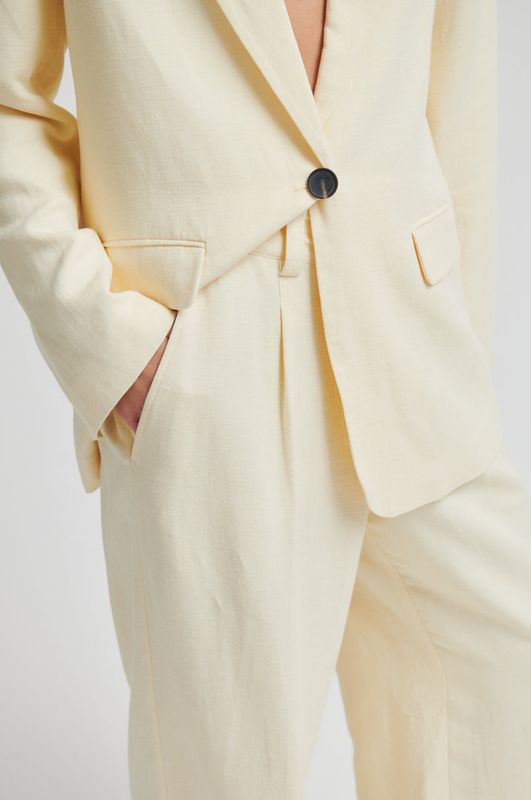 Lino Classic Trousers - Alabaster Gleam