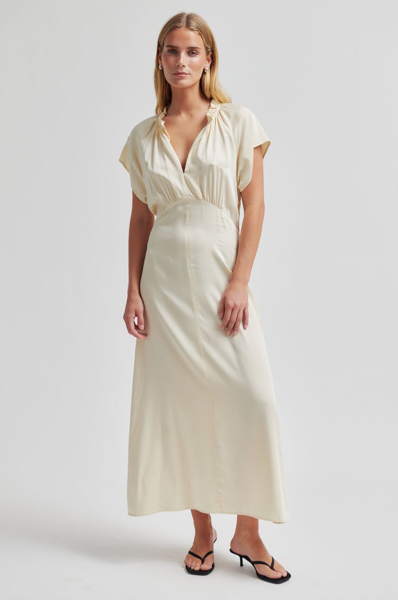 Shera Frill Dress - Alabaster Gleam