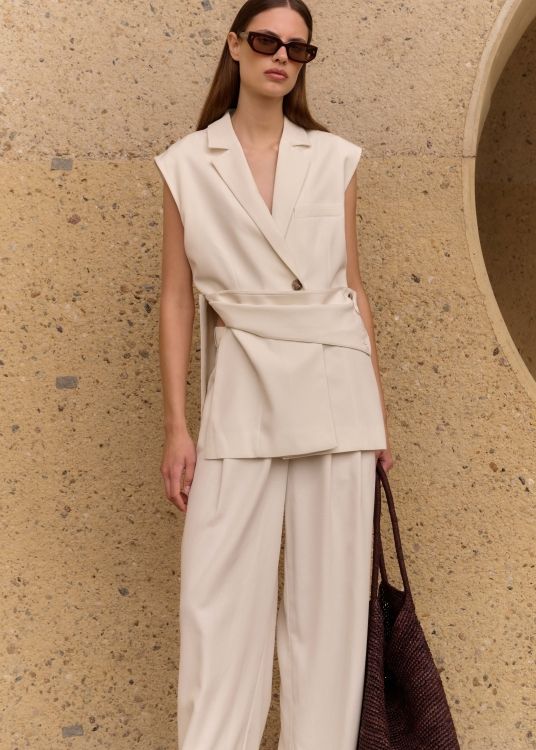 Poppy’CL Sleeveless Blazer - Ecru