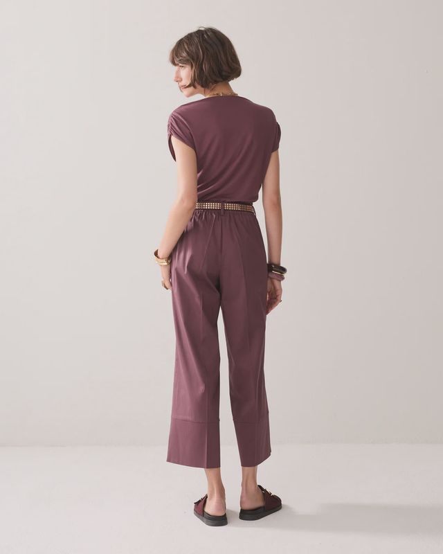 Trousers Cotton Stretch - Deep Fig