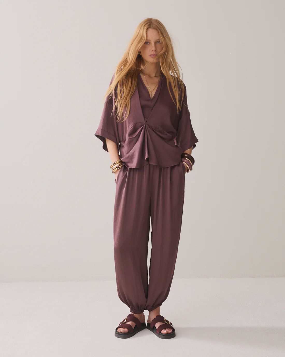 Trousers Silky Touch - Deep Fig