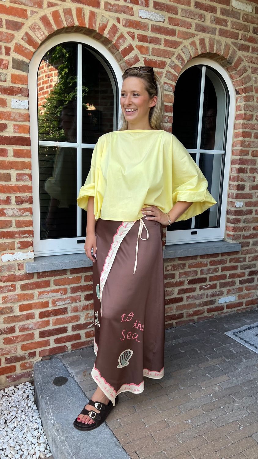 Summer Skirt - Yellow / Brown One Size