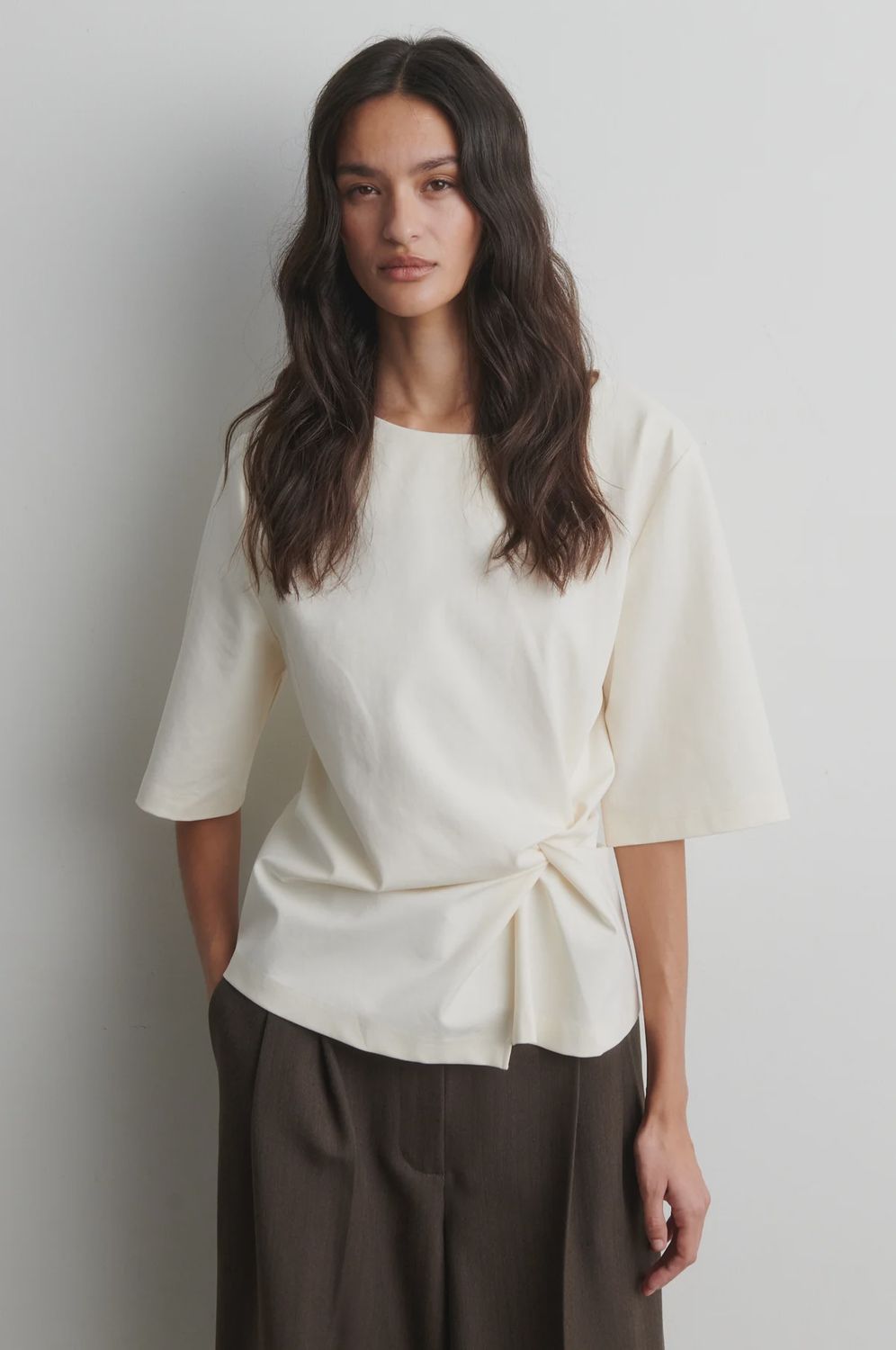 Arkai Drape Tee - Eggnog