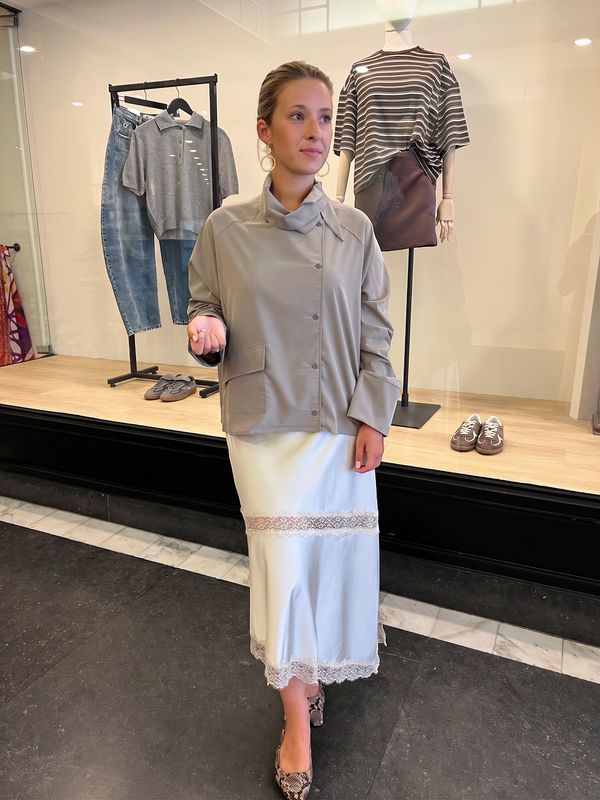Satin Skirt Lace - Marmo