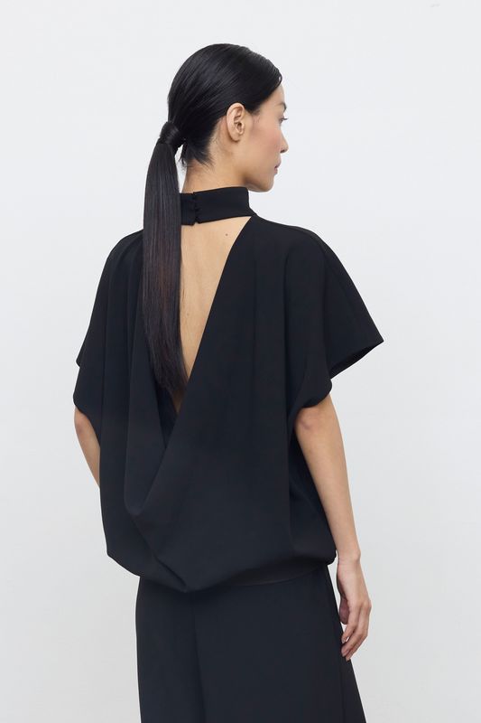 Blouse Met Rugdetail - Nero