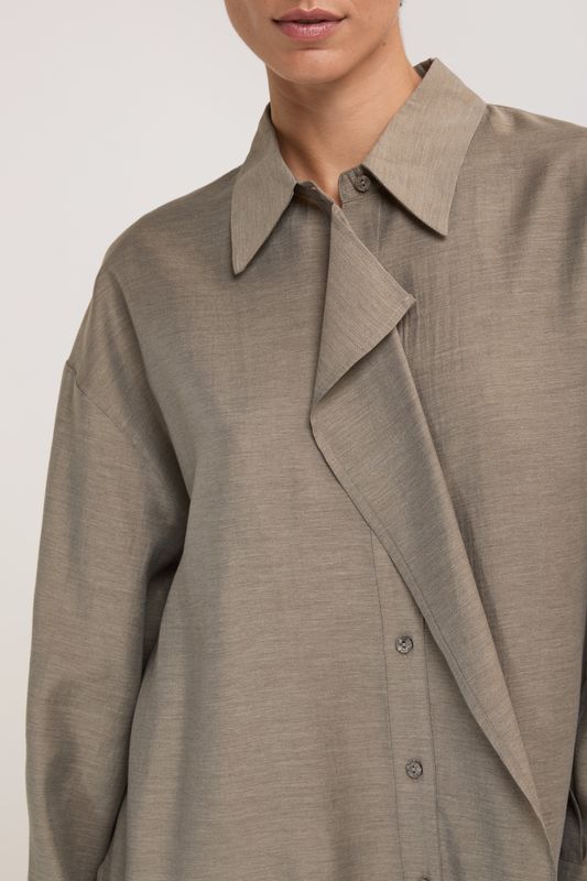 Blouse Met Frul Detail - Grigio