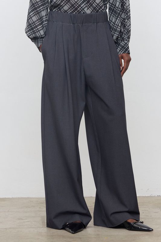 Geklede Broek Met Elastiek - Grigio Scuro